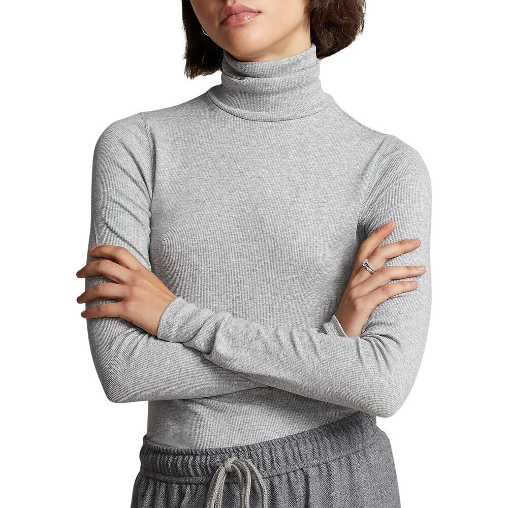 Polo Ralph Lauren Ribbed Grey Heather Turtleneck Top Size S